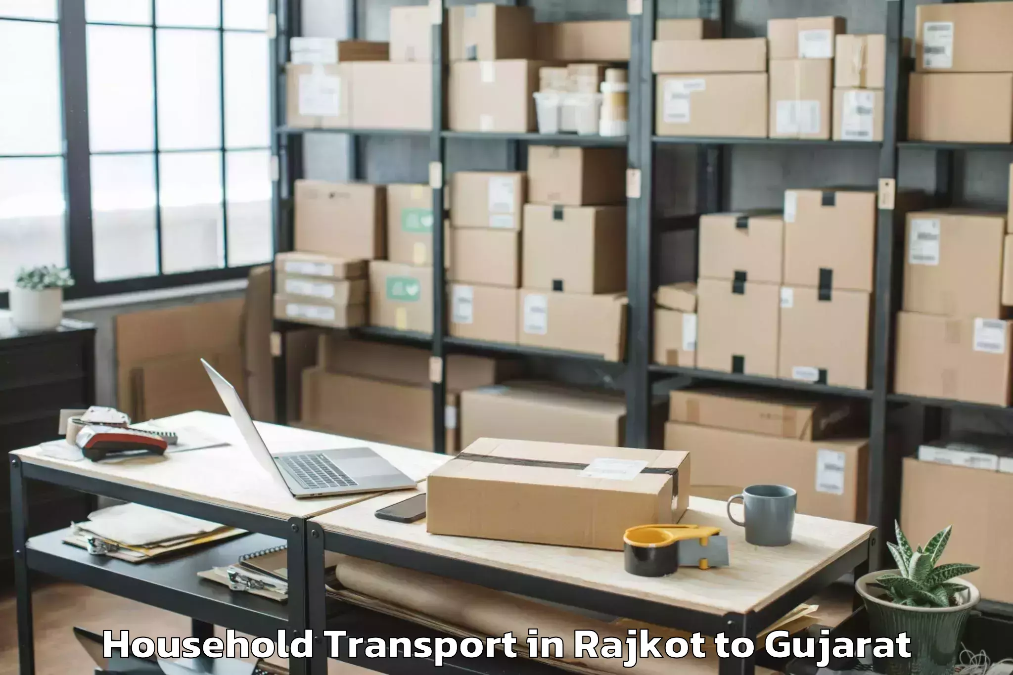 Easy Rajkot to Itm Vocational University Wagh Household Transport Booking